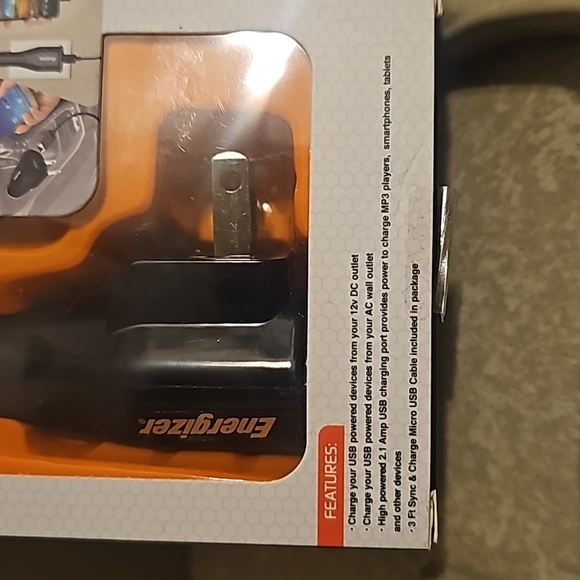 NWT Energizer Combo USB Wall & Car Charger + Micro USB Cable - Picture 7 of 7